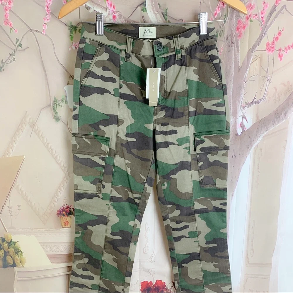 NEW J Crew Skinny Camo Army Fatigue Cargo Pants - Picture 3 of 9